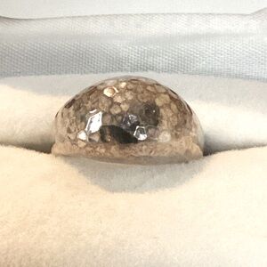 Vintage women’s Hammered solid sterling silver dome ring
